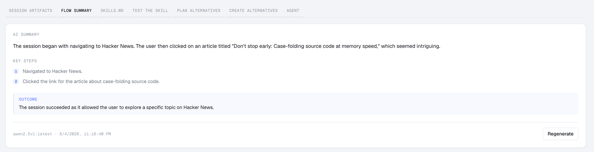 AI-generated flow summary