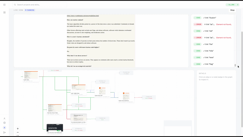 Task knowledge being written into the Memgraph knowledge graph